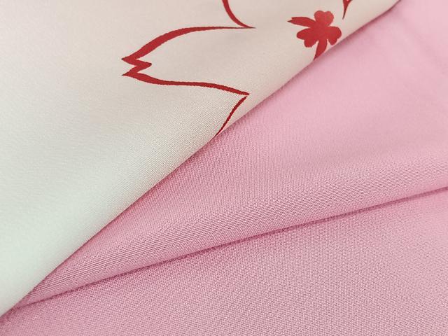 平和屋着物▽訪問着　単衣　舞桜文　洗える着物　AABH2287jh