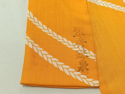 平和屋着物▽小紋　単衣　向かい鶴文　洗える着物　AABH2294jh