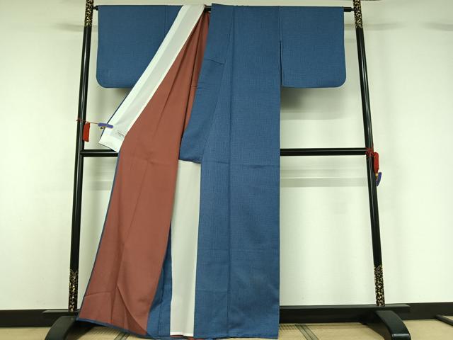 平和屋着物▽上質な小紋 単衣 霞文 正絹 逸品 AABH2308jh