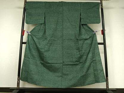 平和屋着物▽上質な紬　単衣　霞文　正絹　逸品　AABH2312jh