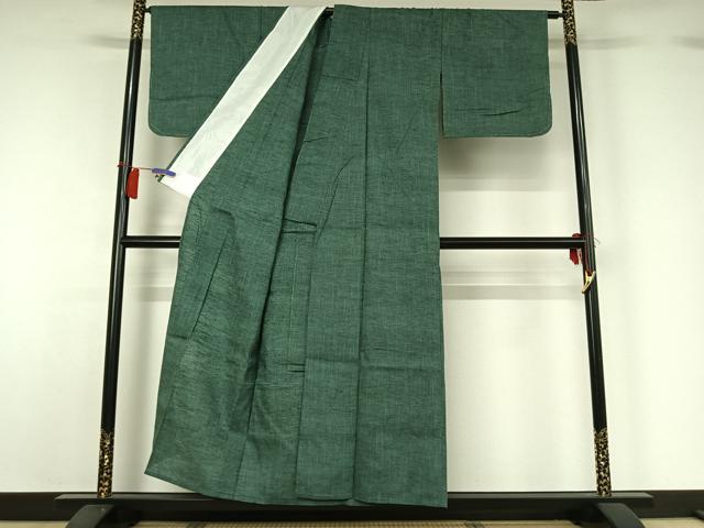 平和屋着物▽上質な紬　単衣　霞文　正絹　逸品　AABH2312jh