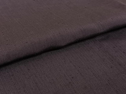 平和屋着物▽上質な紬　単衣　滅紫色　正絹　逸品　AABH2313jh