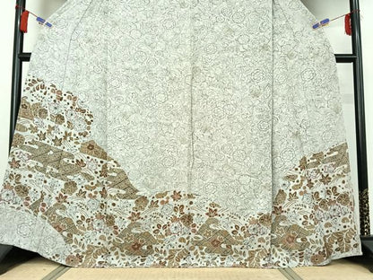 平和屋着物▽訪問着　単衣　手描き　辻が花　正絹　逸品　AABH2315jh