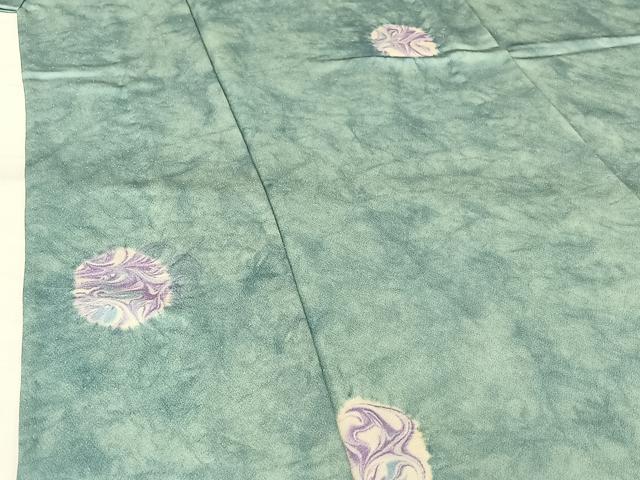 平和屋着物▽上質な小紋　単衣　絞り　霞文　暈し染め　正絹　逸品　AABH2317jh