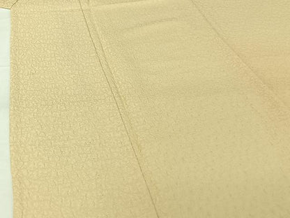 平和屋着物▽上質な色無地　単衣　鳥の子色　正絹　逸品　AABH2320jh
