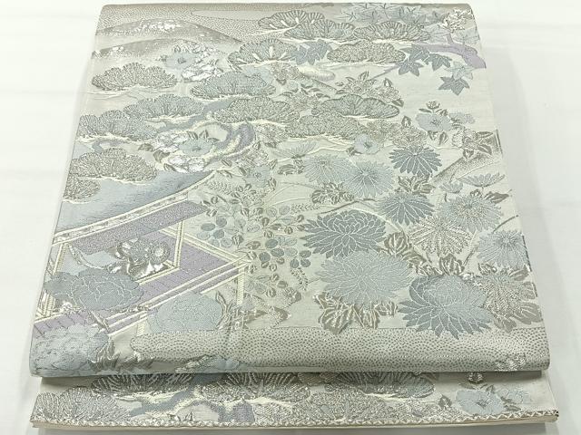 平和屋着物◎六通柄袋帯　唐織　京名所　プラチナ箔　正絹　逸品　AABH2324uk