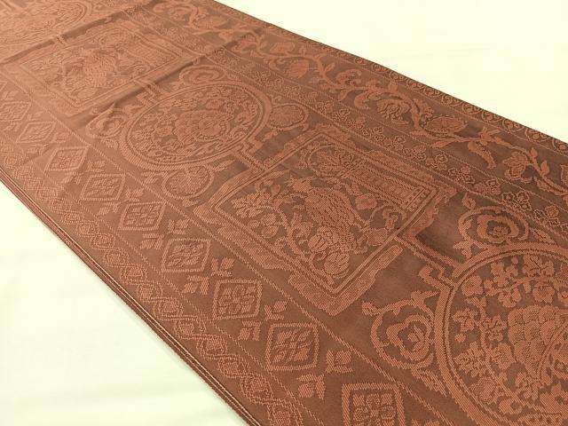 平和屋着物◎両面全通柄京袋帯 飾花文 正絹 逸品 AABH2337uk