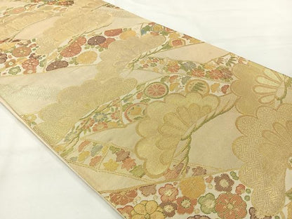 平和屋着物◎六通柄袋帯 松竹梅 金糸 正絹 逸品 AABH2342uk