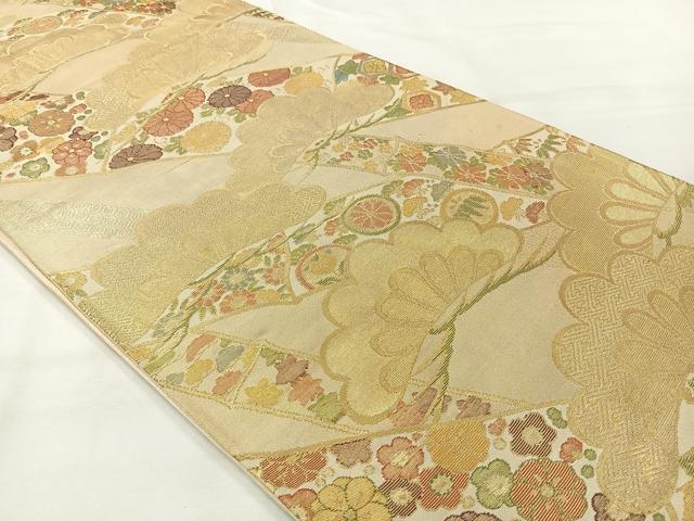 平和屋着物◎六通柄袋帯 松竹梅 金糸 正絹 逸品 AABH2342uk