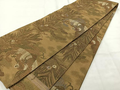 平和屋着物◎アンティーク 大正ロマン 丸帯 鳳凰花文 正絹 逸品 AABH2352uk