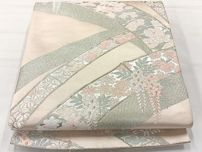 平和屋着物◎六通柄袋帯　唐織　衣笠　銀糸　正絹　逸品　AABH2358uk