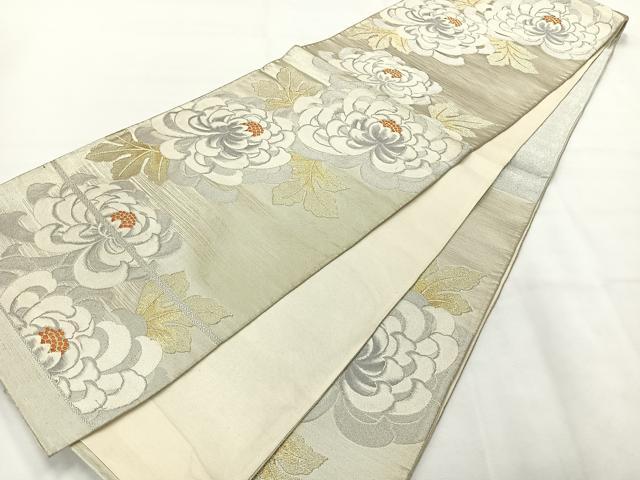 平和屋着物◎六通柄袋帯　唐織　菊　金銀糸　正絹　逸品　AABH2369uk