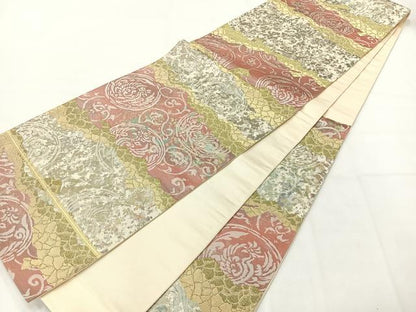 平和屋着物◎六通柄袋帯 鳳凰唐草文 金糸 正絹 逸品 AABH2427uk