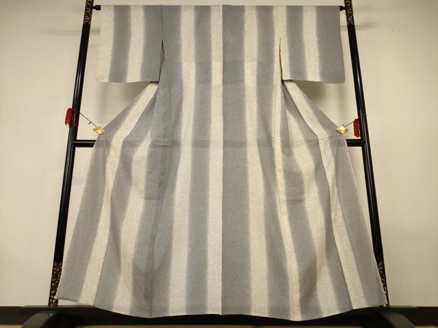 平和屋着物＊夏物　小紋　絽　墨流し間道　正絹　逸品　AABH2441jd