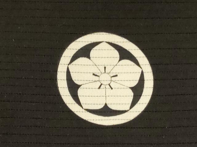 平和屋着物＊夏物 男性 黒紋付 羽織セット 絽 正絹 逸品 AABH2442jd