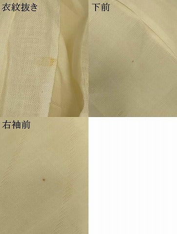 平和屋着物＊夏物　長襦袢　草花紋紗　象牙色　麻　AABH2444jd