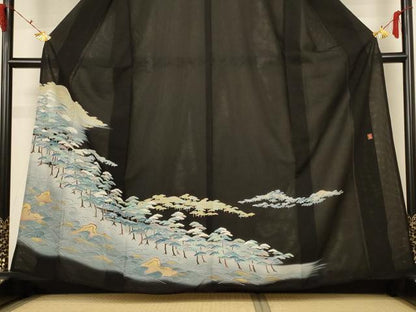 平和屋着物＊夏物 黒留袖 絽 作家物 風景文 金彩 高島屋扱い 正絹 逸品 AABH2447jd