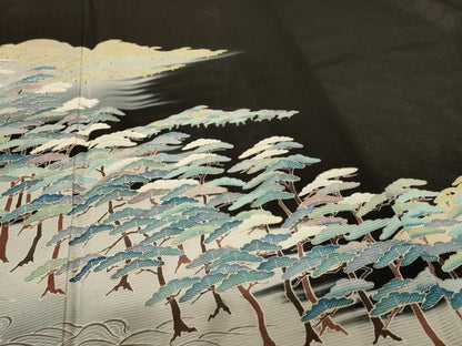 平和屋着物＊夏物 黒留袖 絽 作家物 風景文 金彩 高島屋扱い 正絹 逸品 AABH2447jd