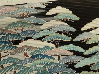 平和屋着物＊夏物 黒留袖 絽 作家物 風景文 金彩 高島屋扱い 正絹 逸品 AABH2447jd