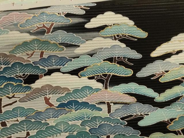 平和屋着物＊夏物 黒留袖 絽 作家物 風景文 金彩 高島屋扱い 正絹 逸品 AABH2447jd