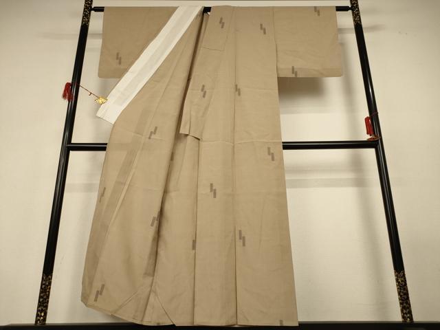 平和屋着物＊夏物　本場大島紬　夏大島　幾何学文様　反端付き　正絹　逸品　AABH2452jd