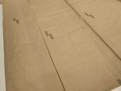 平和屋着物＊夏物　本場大島紬　夏大島　幾何学文様　反端付き　正絹　逸品　AABH2452jd