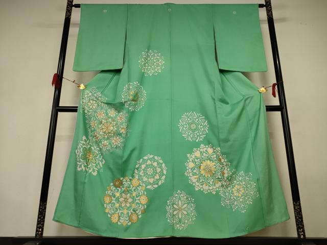 平和屋着物＊夏物 色留袖 絽 駒刺繍 宝相華 金彩 正絹 逸品 AABH2455jd