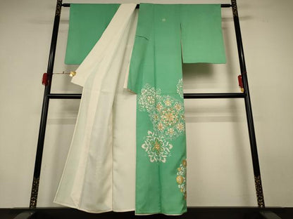 平和屋着物＊夏物 色留袖 絽 駒刺繍 宝相華 金彩 正絹 逸品 AABH2455jd