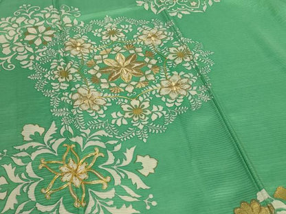 平和屋着物＊夏物 色留袖 絽 駒刺繍 宝相華 金彩 正絹 逸品 AABH2455jd
