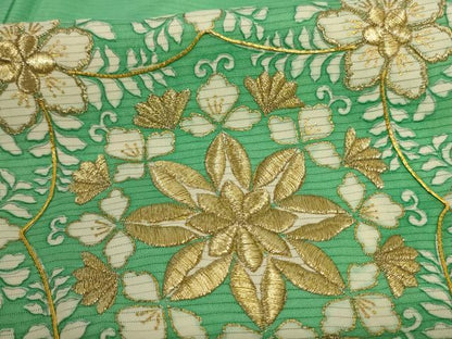 平和屋着物＊夏物 色留袖 絽 駒刺繍 宝相華 金彩 正絹 逸品 AABH2455jd