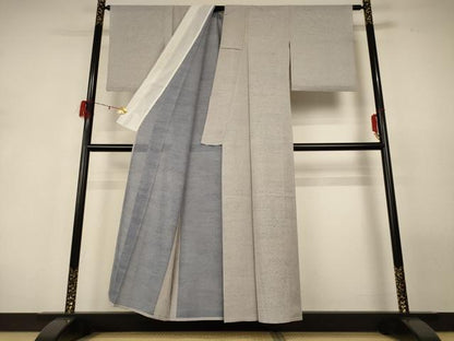 平和屋着物＊夏物 小紋 絽 霞文 正絹 逸品 AABH2457jd