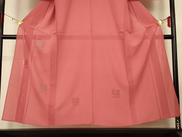 平和屋着物＊夏物 無地絵羽訪問着 絽 浅緋色 正絹 逸品 AABH2459jd