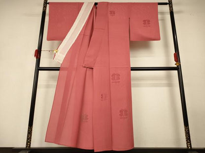 平和屋着物＊夏物 無地絵羽訪問着 絽 浅緋色 正絹 逸品 AABH2459jd