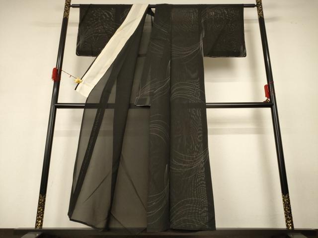 平和屋着物＊夏物 小紋 絽 流水文 正絹 逸品 AABH2460jd