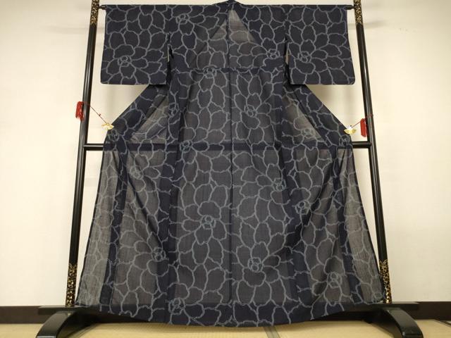 平和屋着物＊夏物　紗紬　花尽くし　正絹　逸品　AABH2490jd