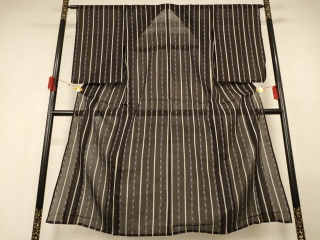 平和屋着物＊夏物 小紋 紗 間道 正絹 逸品 AABH2491jd