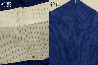 平和屋着物＊夏物 小紋 絽 幾何学文様 洗える着物 AABH2495jd