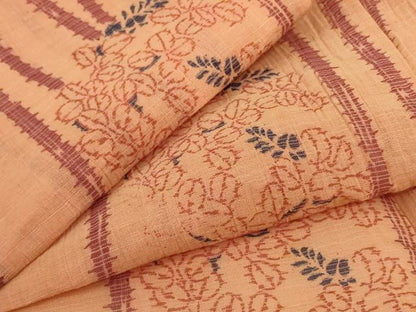 平和屋着物＊夏物 小千谷ちぢみ 立涌花文 麻 逸品 AABH2499jd