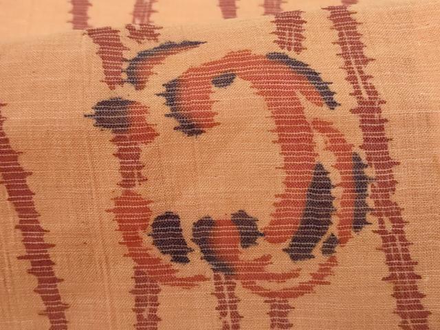 平和屋着物＊夏物 小千谷ちぢみ 立涌花文 麻 逸品 AABH2499jd
