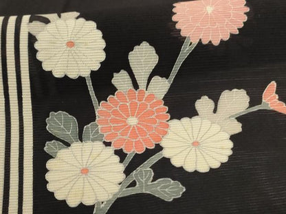 平和屋着物＊夏物 訪問着 絽 草花文 銀彩 正絹 逸品 AABH2501jd