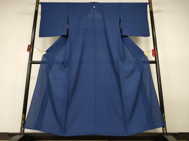 平和屋着物＊夏物 色無地 絽 深縹色 正絹 逸品 AABH2503jd