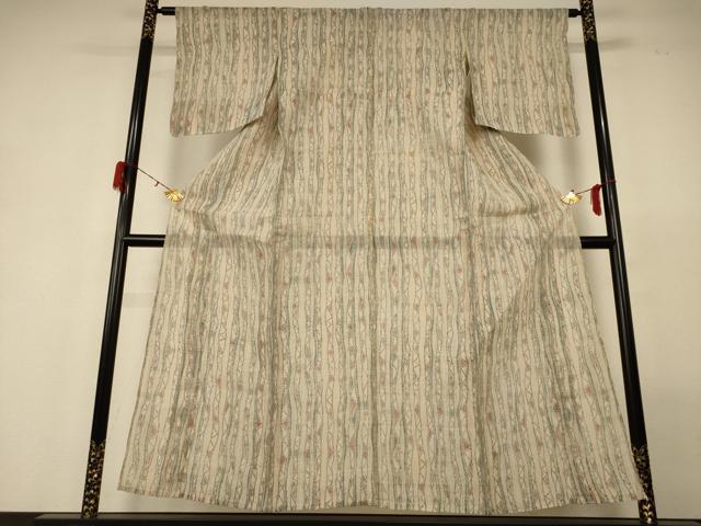平和屋着物＊夏物 小千谷ちぢみ 間道 麻 逸品 AABH2505jd