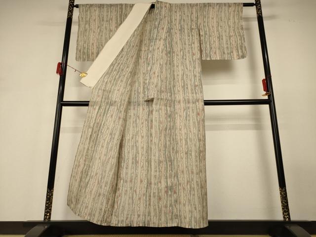 平和屋着物＊夏物 小千谷ちぢみ 間道 麻 逸品 AABH2505jd