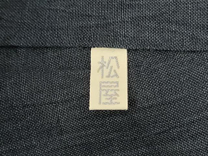 平和屋着物＊夏物 男性 小千谷ちぢみ 褐返色 反端付き 麻 逸品 AABH2510jd