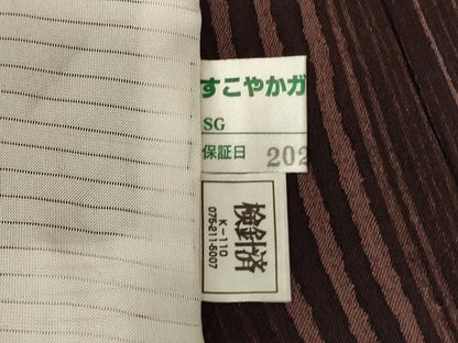 平和屋着物＊夏物 小紋 紗 変わり縞 正絹 逸品 AABH2512jd