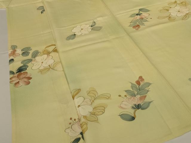 平和屋着物＊夏物 小紋 絽 手描き 草花文 正絹 逸品 AABH2516jd