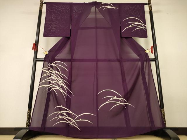 平和屋着物＊夏物 訪問着 絽 露芝文 銀彩 正絹 逸品 AABH2519jd