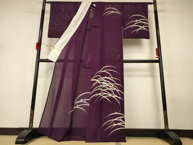 平和屋着物＊夏物 訪問着 絽 露芝文 銀彩 正絹 逸品 AABH2519jd