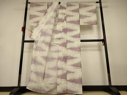 平和屋着物＊夏物 小紋 絽 舞花文 洗える着物 AABH2524jd