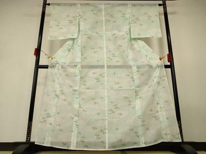 平和屋着物＊夏物 小紋 絽 草花文 暈し染め 洗える着物 AABH2527jd